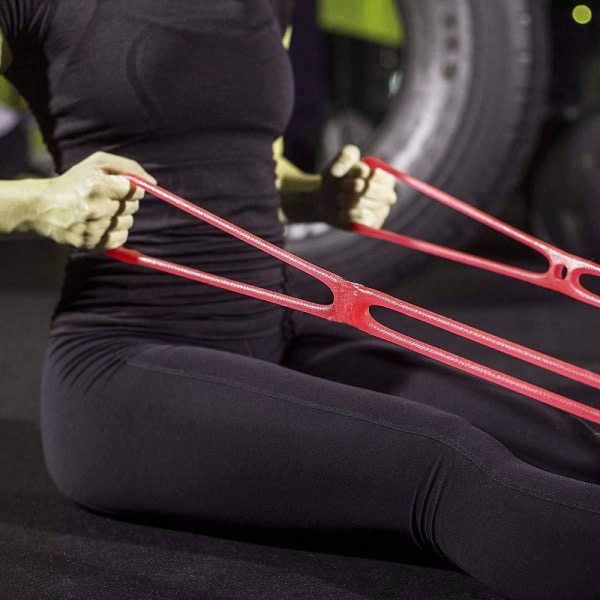 Bärbart 7-renkainen stretch- och motståndsträningsband | Rygg, fot, ben, röd