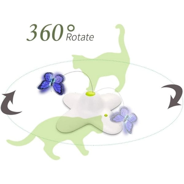 CDQ Cat Butterfly Toy Elektrisk interaktive kattleksaker, automatisk selvspillende teaser-leksak for kattungar