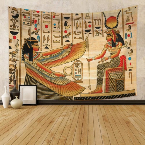Heyone Historisk egyptisk kung väggmålning vägghängande egyptisk väggmålning gobeläng väggkonst Heminredning Gobeläng för stue 59,1x51,2 tum
