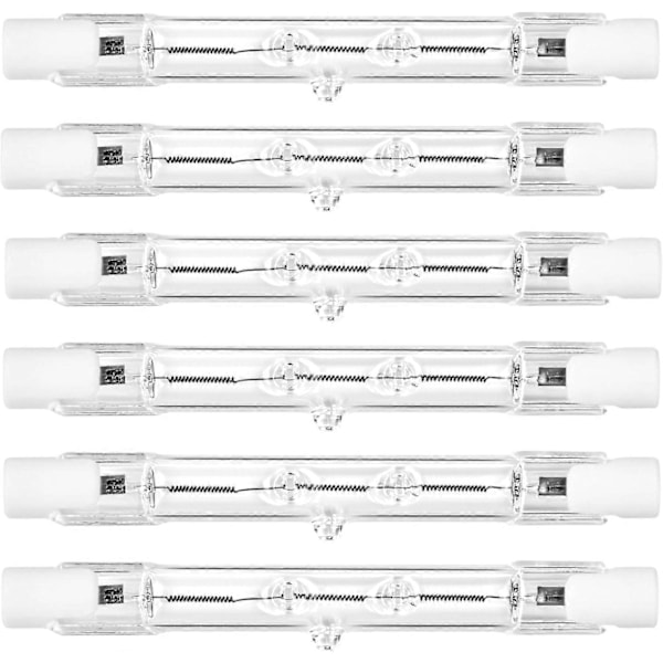 6-pack R7s Halogenlampa 118mm 230W Dimbar 230V 4650lm 2800K Varmvit Energisparande Wolfram Linjära Lampor Floodlight J118 [Db] 78mm