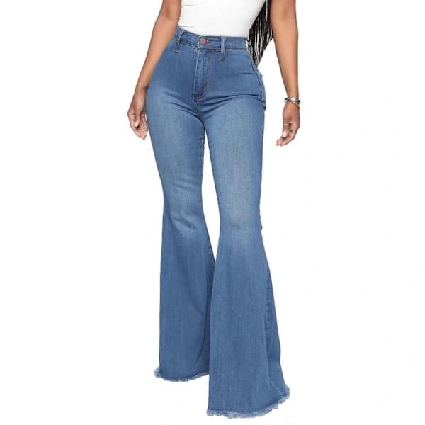 70'er discobukser til kvinder, flared jeans, 60'er 70'er flared vintage denimjeans til kvinder