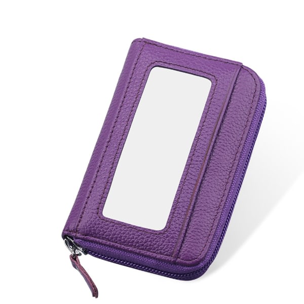 CDQ Liten läderplånbok for kvinder, damväska med dragkedja, RFID