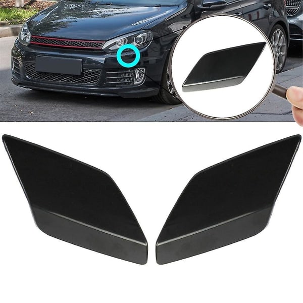 2 stk Venstre + Høyre Foran Bumper Strålkaster Spylermunnstykke Jet Deksel For Golf VI MK6 5K0955109C