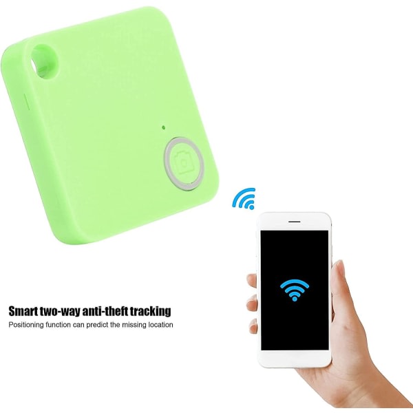 Bluetooth Anti-förlorad nyckelsökare, forsvunna föremålslokaliseringsenhet, djurplånbok Stöldlarm (grønn)