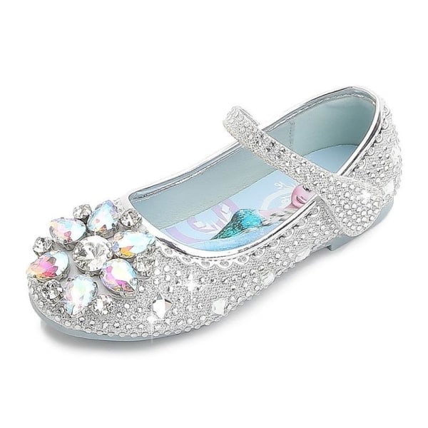 Prinsessa Elsa Skor Barn Fest Skor Flicka Silverfärgad 20cm / Storlek 33 20cm / size33