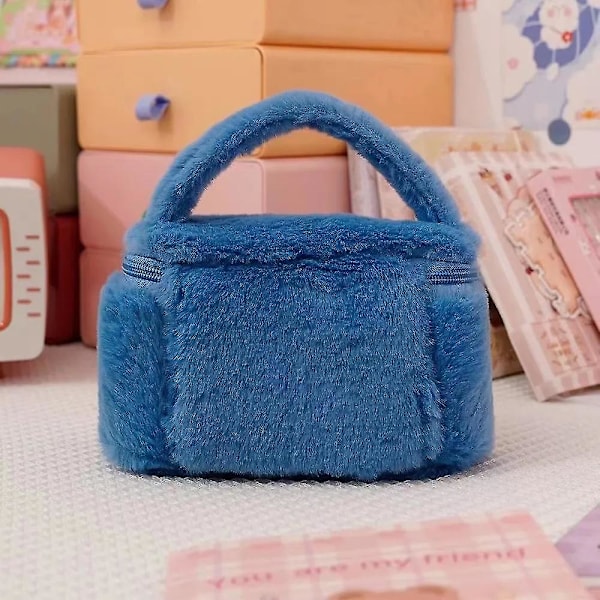 Anime Stitch Sminkeveske Stor Kapasitet Makeup Oppbevaringsveske Boks Bärbar Tegneseriefigur Plysj Håndveske Jentegave A