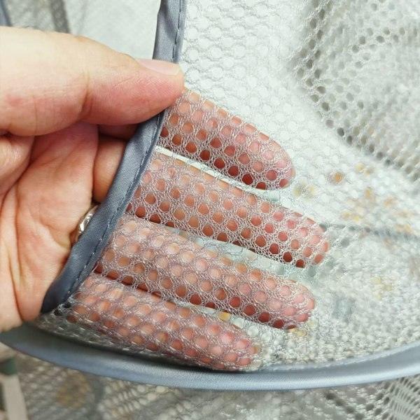 Vikbar hängande förvaring Mesh Space Saver Bags Organizer, fack Hängande gosedjursförvaring för barn, 2Pack (4-vånings-gul och grå)