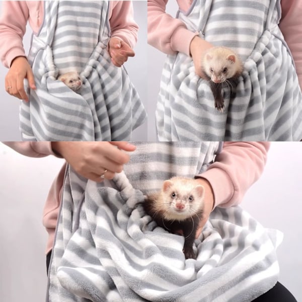 Frittebæresele - Fleece Bæresele til Små Dyr Blød Åndbar Håndfri Skulder Front Bryst Forklæde Bonding Pouch Accompany Carrier til Små D
