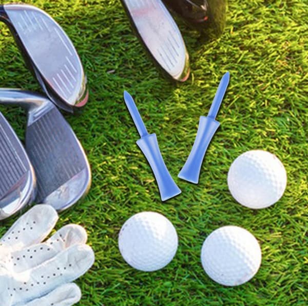 Golf tees i plastik, 100 stk. – Blå, 68 mm, tilfældig farve - Golftilbehør - Golfsæt - Golf tee