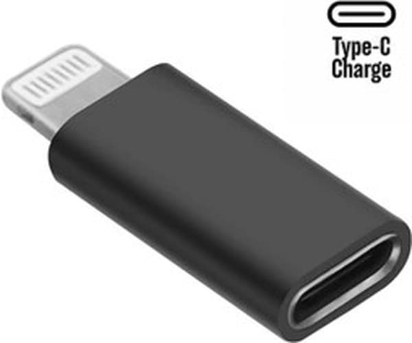 Musta USB-C–Lightning-adapteri – puhelimille, tableteille, muille Lightning-laitteille