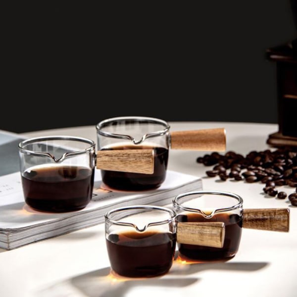 Multifunktionell smakskål kaffe mini mjölkkopp Handritad s?s transparent 80ml