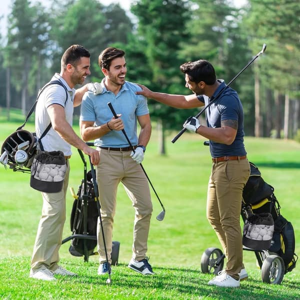 2-pack förvaringsväskor för golfbollar, nätpåse i nylon med dragsko för golfbollar, bärbar för träning och utomhusbruk, svart