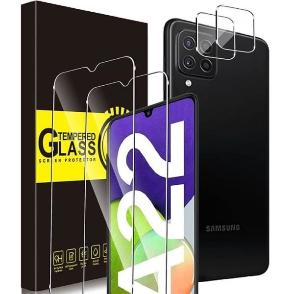 CQBB 2 skjermbeskyttede glass og 2 bakre glass for Samsung Galaxy A22