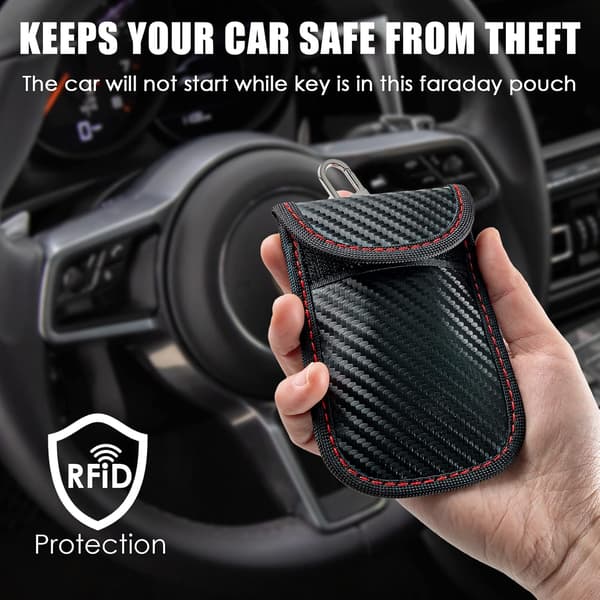 RFID Signal Blocker Etui - 2 Stykker - Forhindrer Biltyveri - Etui til Nøglefri Adgang