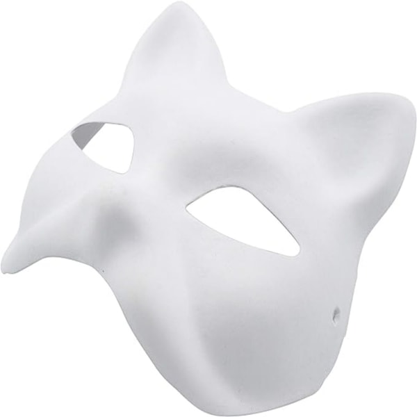20 kpl Kettunaamioita, Therian-naamioita valkoisesta paperista DIY-maalausta varten fox mask