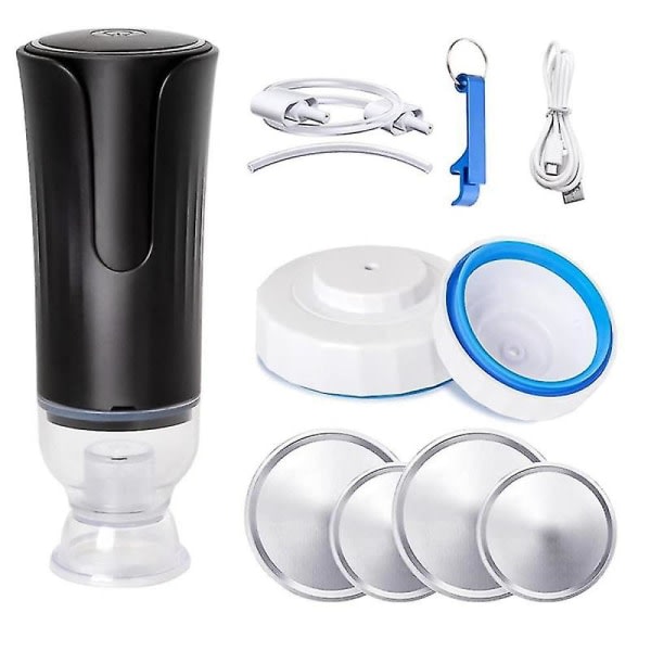 Mason Jar Vacuum Sealer for burkar med opdrættet og almindelig mund, burkförseglingssats for matopbevaring Ele