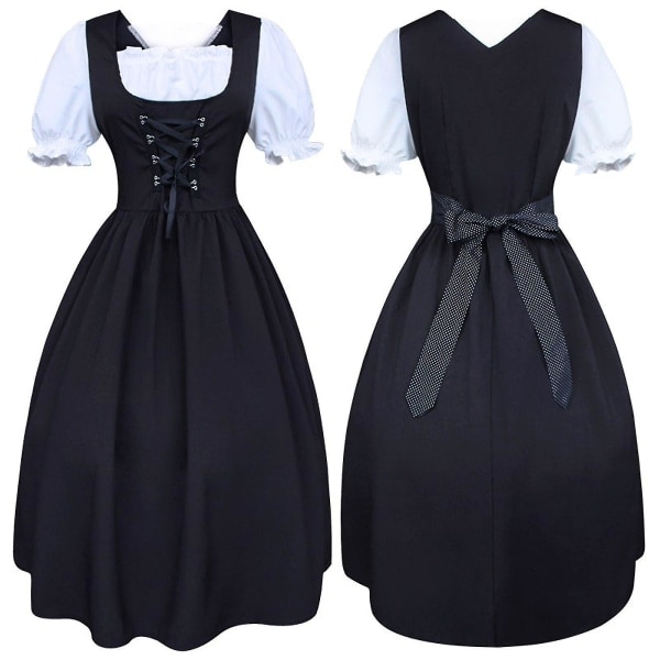 Oktoberfest-kjole for kvinner - Bayersk øl-jente Drindl Tavern Maid Dress New V L L