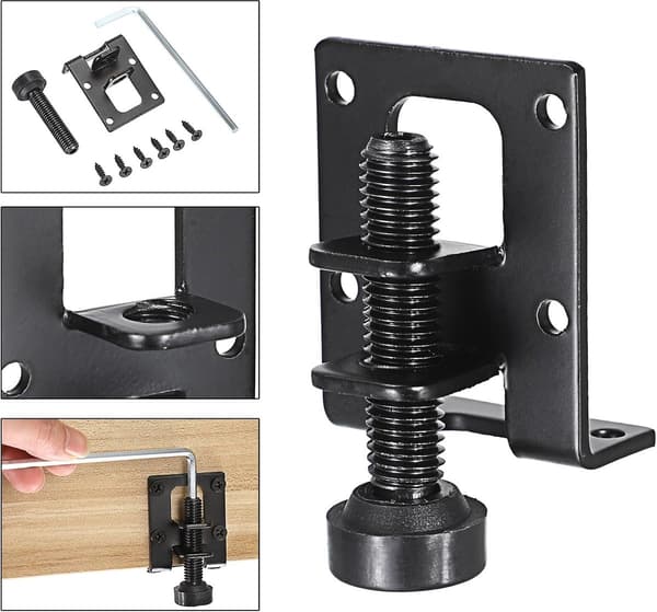 Justerbare møbelben, 4 stk., sort, højde 5,5 cm, til skab