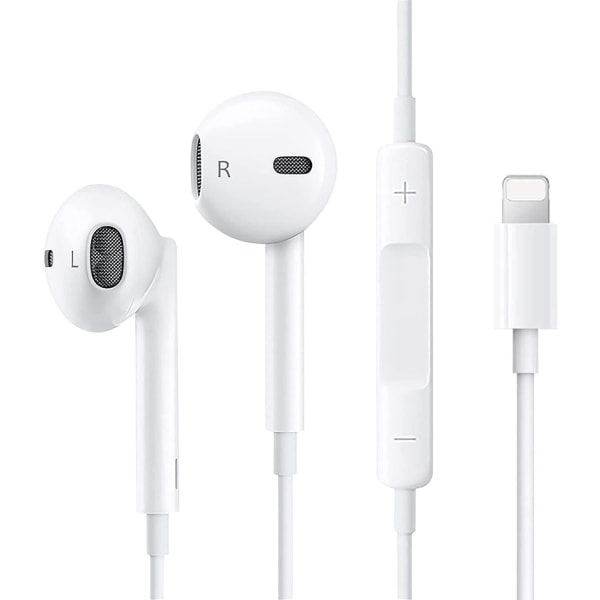 Hørlurar for iPhone 11, Hörlurar for iPhone 12, HiFi Stereo Wired brusreducerende hørler med innebygd mikrofon og volymkontroll, kompatibel szq
