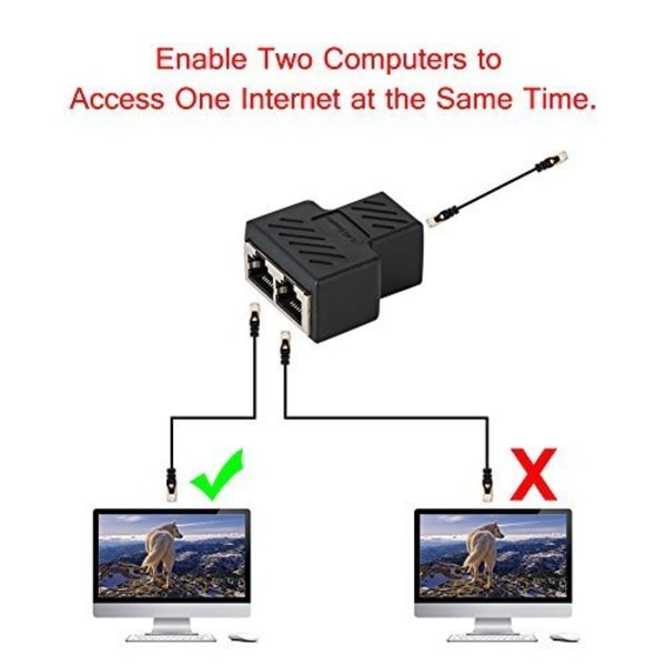 CDQ RJ45 Splitter-anslutningsadapter 2 st