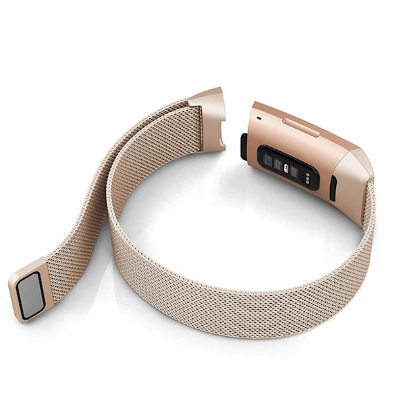 Milanese Loop Metallarmband Fitbit Charge 4/3 Champagne Guld