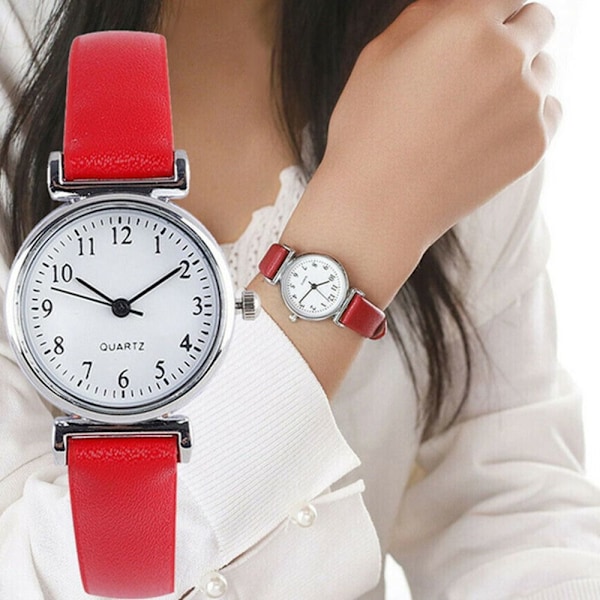 Damklockor Läderarmband RÖD red