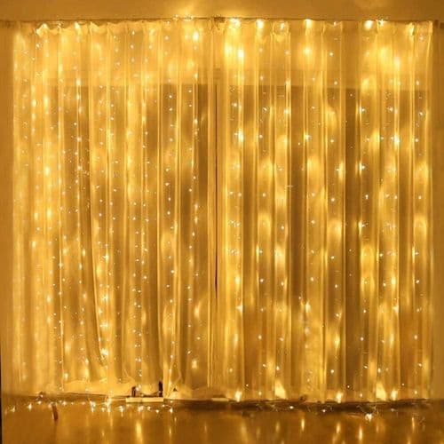 LED-lysgardin, lysnet 6x3m 600 LED, IP44 vandtæt lavspænding