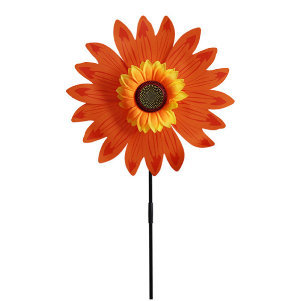 Solsikke vindmøller Vindspinner for hagen DIY Kids Utendørs Orange one size