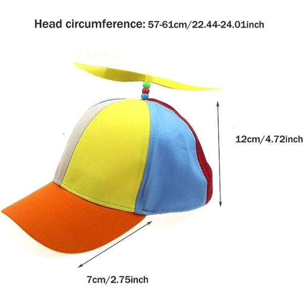 CDQ Helikopterpropeller Färgglad propell Justerbar cap for män i størrelse for pojkar og flickor (gul） Gul