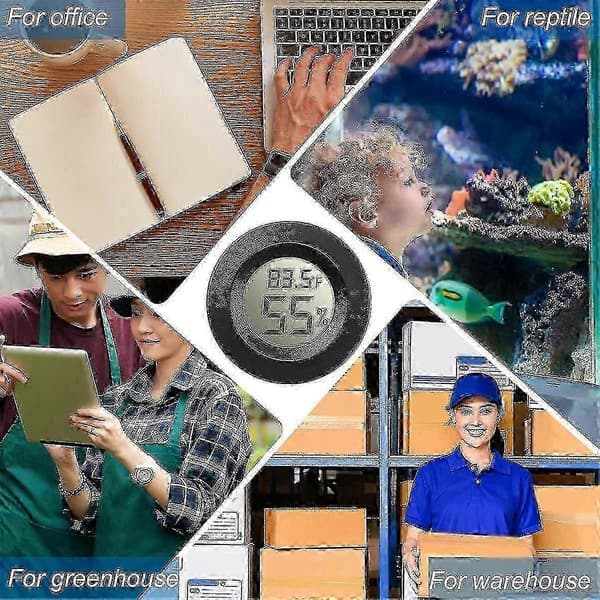 10-pak Mini Hygrometer Termometer Digital LCD-skærm Til Drivhus Børneværelse Reptil Inkubator_tfrf