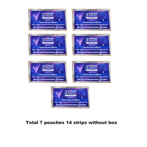 3D White Tannblekingsstrips Professional Effects Bleker Tenner, White Luxe 7 par