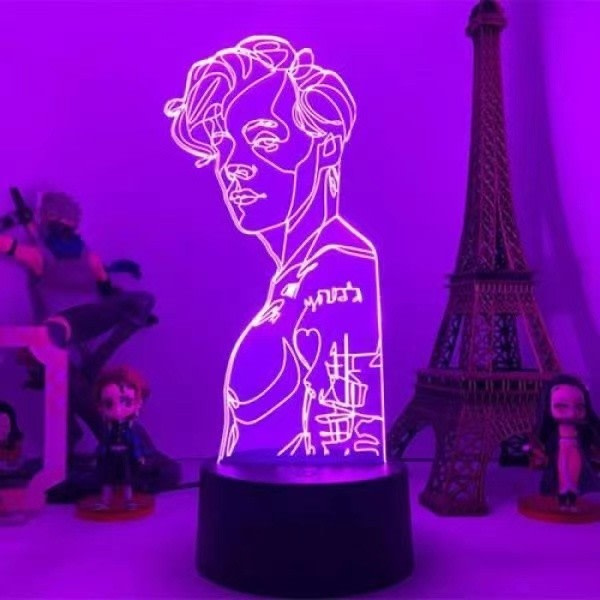 3D natlys, Harry Styles lampe 16 farver med fjernbetjening