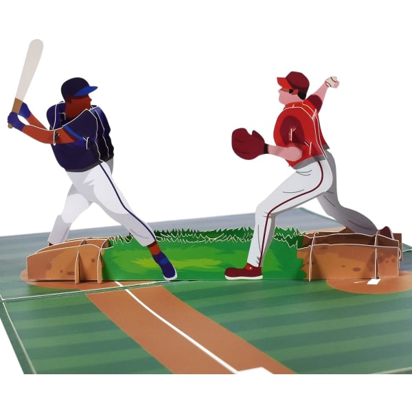 CDQ Baseball Myror 3D popup-kort för grattis på fars dag, gratulationskort för fars dag för pappa (stil 4)