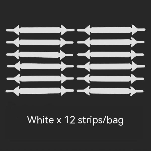 12 pilspetsformer - Gratis silikonsnören - Vit pakke hvid