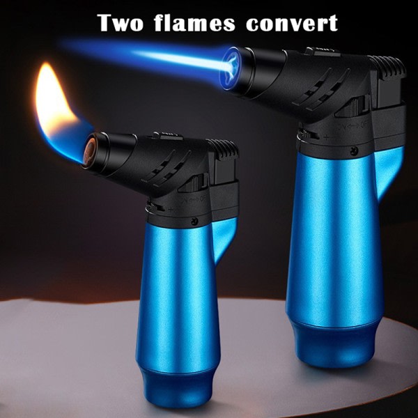 2 i 1 vindtät Turbo Gas tändare Svetsbrännare Matlagning Bakning Silver onesize