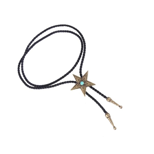 1/2/5 Svart PU-läder Western Cowboy Rodeo Bolo Tie Bola Antik Brons 104cm Antique Brass 104cm 1Set