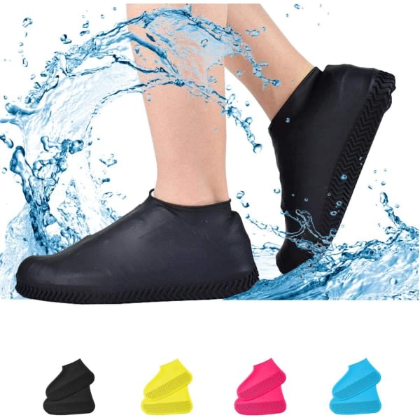 Vattentäta skoöverdrag, halkfri vattenbeständig, svart, stor
