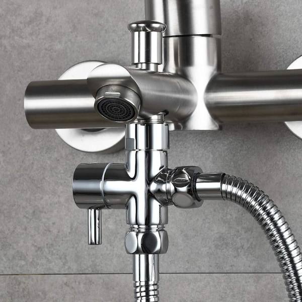 Massiv messing 3-vejsventil G1/2\" Håndbruser Bruserkomponenter Universal, krom