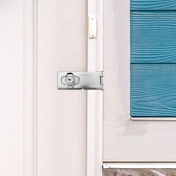 2-pack nyckellåsbara haspar 10 cm vridknapp nyckellåsbar hasp rostfritt stål krompläterad hasp med nyckel-tfrf