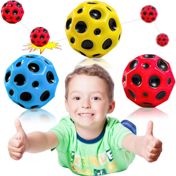 Hoppboll, 3-pack Moon Ball Höghoppning Globe Hoppboll Ett poppande ljud Gör gummiboll Spaceballs 7 cm Galaxy Ball Mi