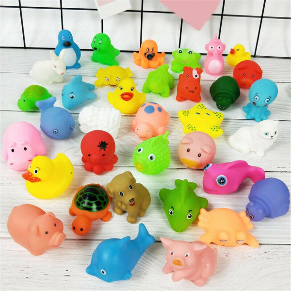 10 ST Badleksaker Rubber Duck Slumpmässig färg