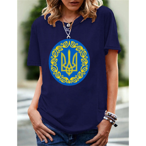 Stå med Ukraine V-hals T-shirt Stop War Support Ukrainians Tee zdq