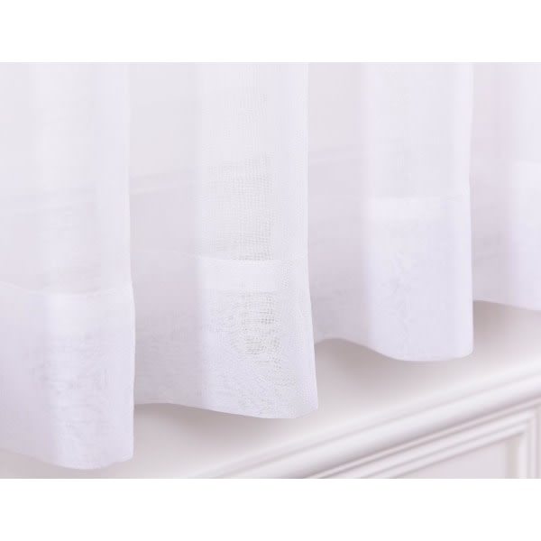 Skira Gardiner Vita 【B54*L84in】137cm*213cm, Stång ärmar Gaze Gardiner för vardagsrum, sovrum, fönsterbehandlingar, 2-delat set