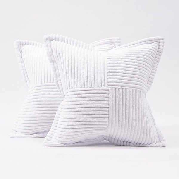 Soffkuddfodral, ren vit, 45x45cm, 2 örngott (kudde ingår ej)