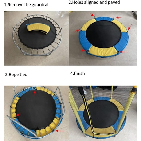 Trampolinskydd Fjäderskydd Ersättningsmatta för Trampolin Gul och Blå Blandade Färger 1,2 m