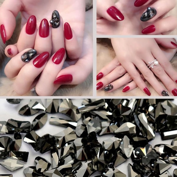 CDQ 3D Nail Art aurora strass (100st blandat set), godisblå