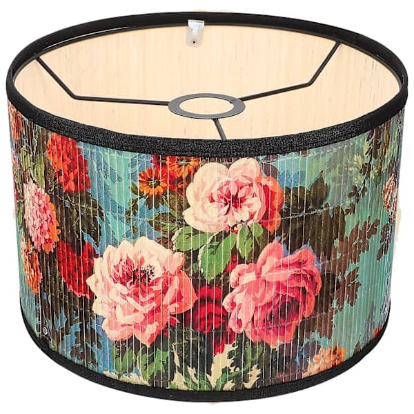 Bamboo Lampshade with Floral Pattern Light Cover Lampshade Home Decor