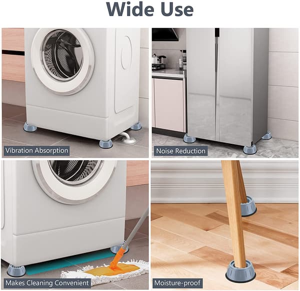 INF Vibration Damping Feet for Washing Machine/Tumble Dryer Grey 4-pack
