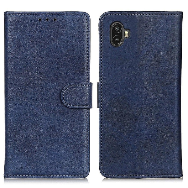 For Samsung Galaxy Xcover 6 Pro Pu Läderställ Telefonveske Fulltäckende plånbok Cover Blue