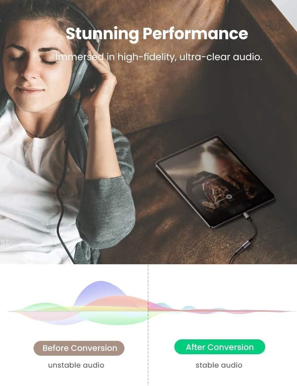 3-pak Lyn til 3,5 mm adapter til hovedtelefoner AUX bedst sælgende hvid 3pak 3,5 mm